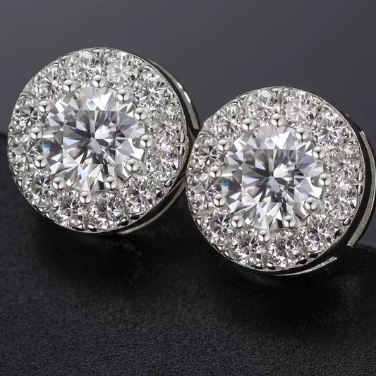 Round Clustered Moissanite Earrings
