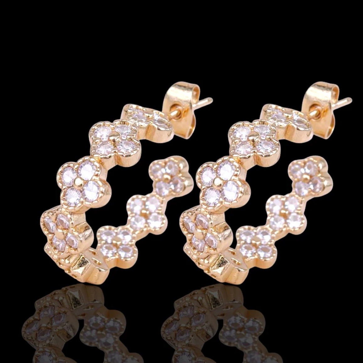 Iced Flower Hoops