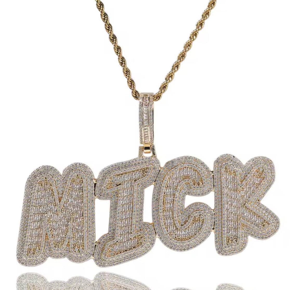 Big Baguette Name Necklace