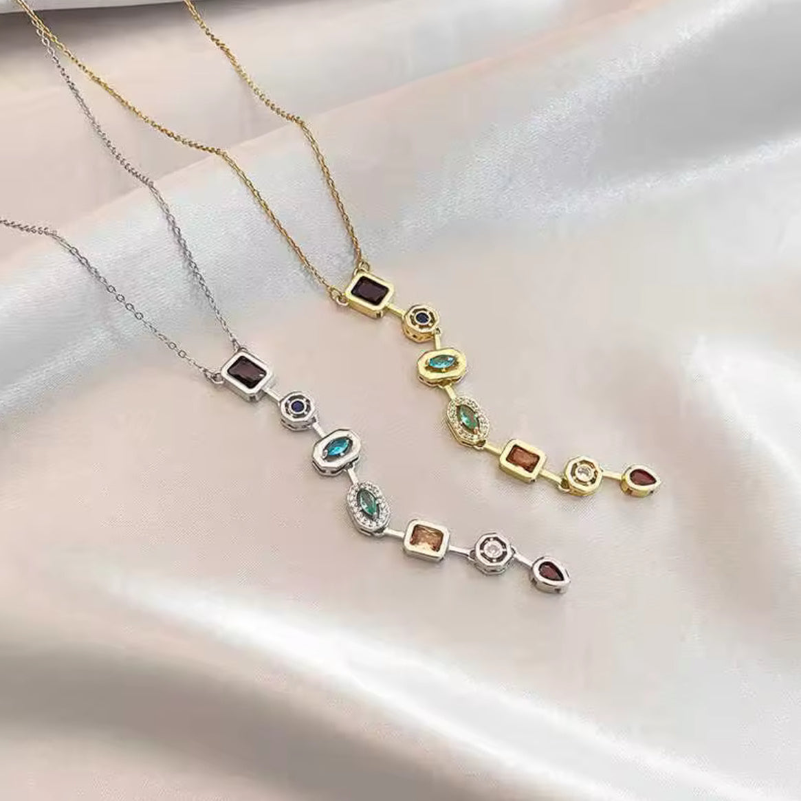 Drop Gemstone Necklace