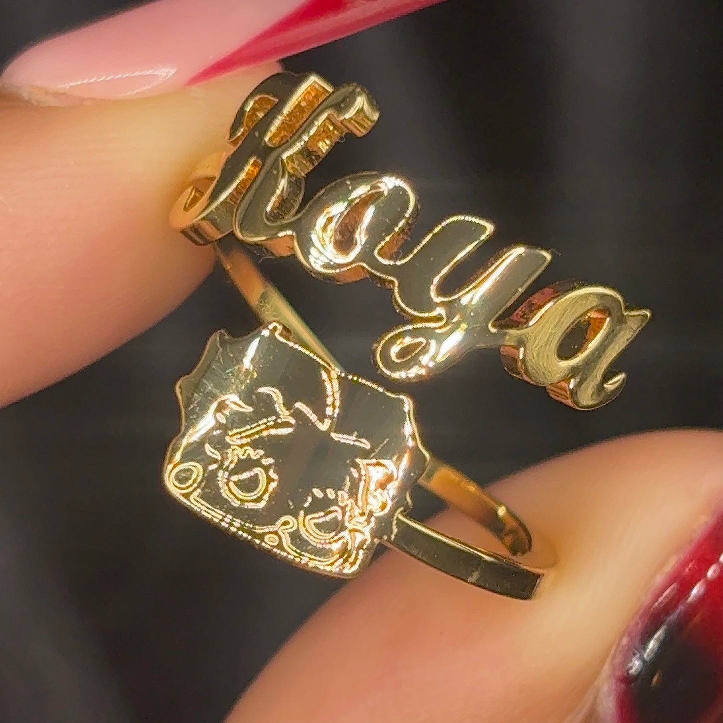 Betty Boop Name Ring