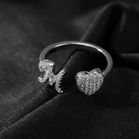 Heart Initial Ring