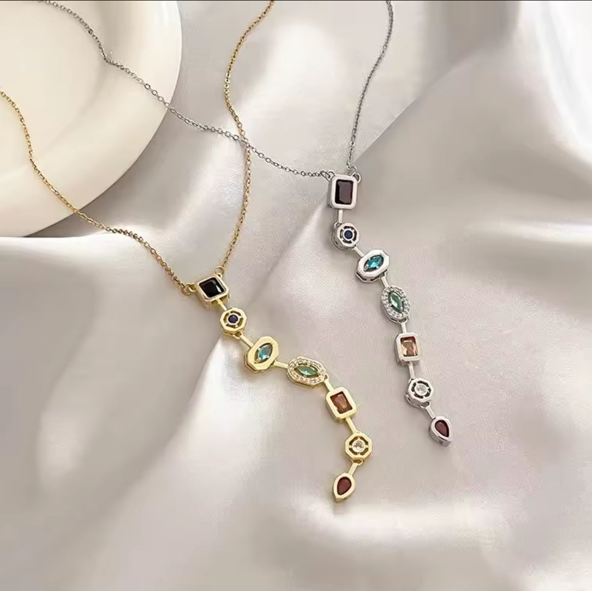 Drop Gemstone Necklace