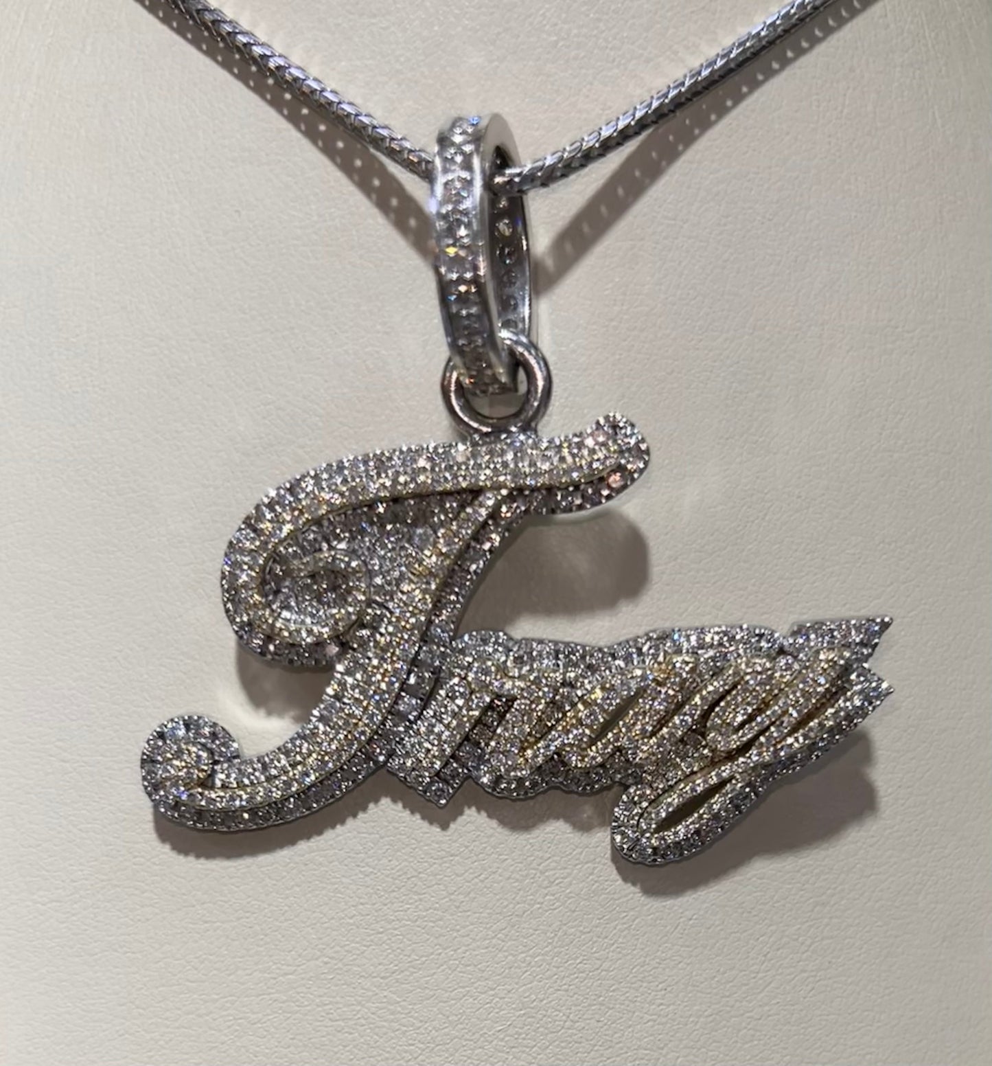 Double Diamond Name Necklace