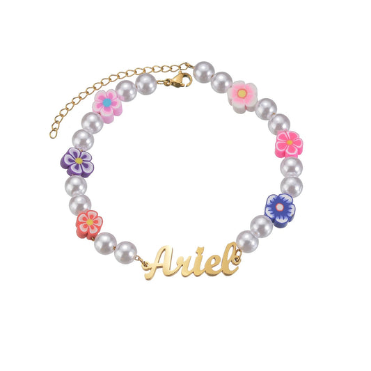 Girls Flower Name Bracelet